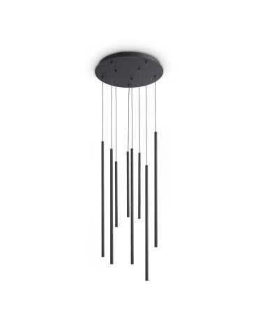 Ideal Lux Lampa Wisząca LOOK LED SP8 ROUND DROP D16 ON-OFF NE 3000K Czarny 371177