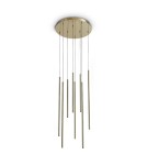 Ideal Lux Lampa Wisząca LOOK LED SP8 ROUND DROP D16 ON-OFF OT 3000K Mosiądz 371184
