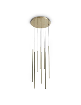 Ideal Lux Lampa Wisząca LOOK LED SP8 ROUND DROP D16 ON-OFF OT 3000K Mosiądz 371184