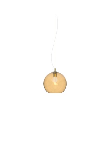 Ideal Lux Lampa Wisząca NEMO SP1 D20 AMBRA Bursztynowy/Mosiądz 339047