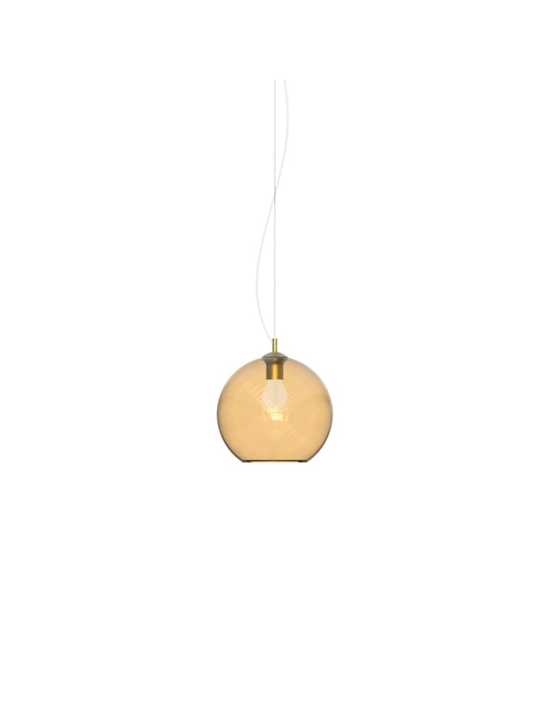 Ideal Lux Lampa Wisząca NEMO SP1 D20 AMBRA Bursztynowy/Mosiądz 339047