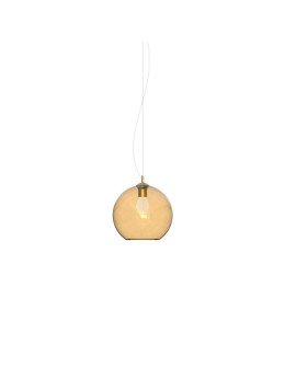 Ideal Lux Lampa Wisząca NEMO SP1 D20 AMBRA Bursztynowy/Mosiądz 339047