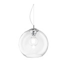 Ideal Lux Lampa Wisząca NEMO SP1 D30 TRASPARENTE Transparentny/Chrom 052809