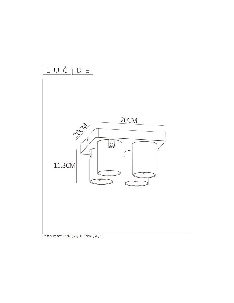 Spotlight ceiling lamps - Lucide NIGEL Ceiling 4xGU10 black 09929/20/30 - product kolory-swiatla.pl 11