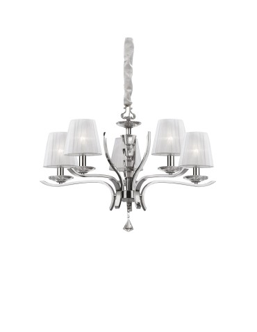 Ideal Lux Lampa Wisząca PEGASO SP5 BIANCO Biały/Chrom 066448