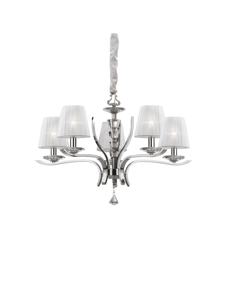 Ideal Lux Lampa Wisząca PEGASO SP5 BIANCO Biały/Chrom 066448