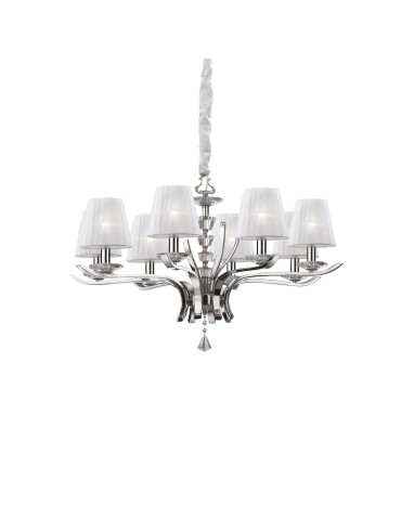 Ideal Lux Lampa Wisząca PEGASO SP8 BIANCO Biały/Chrom 059242