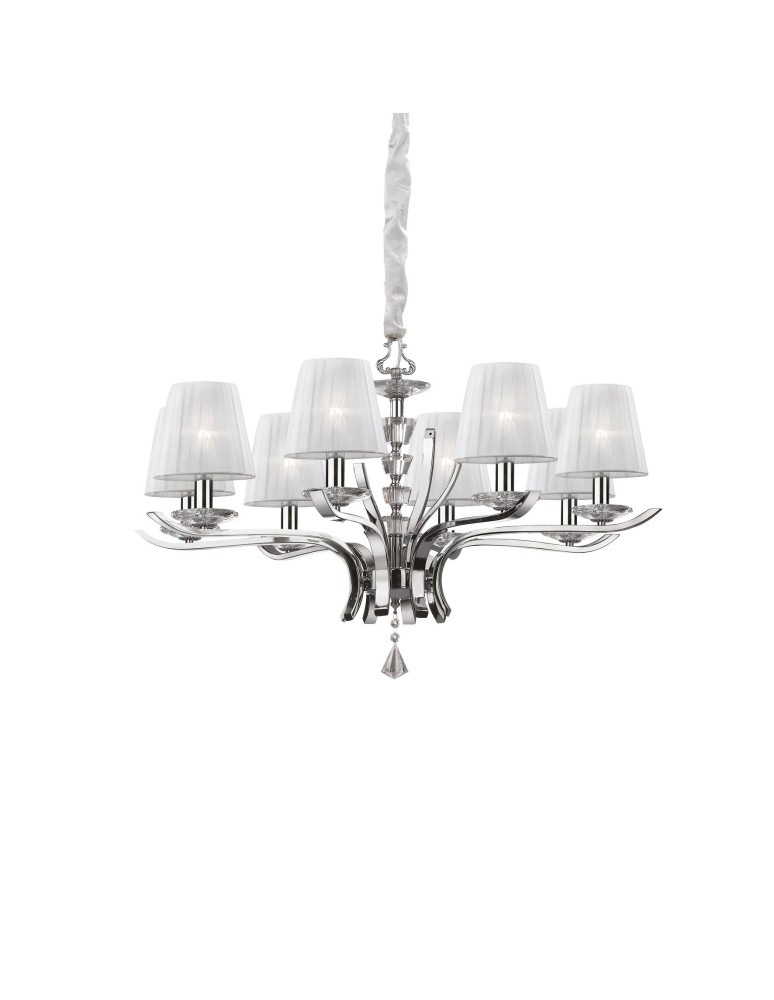 Ideal Lux Lampa Wisząca PEGASO SP8 BIANCO Biały/Chrom 059242