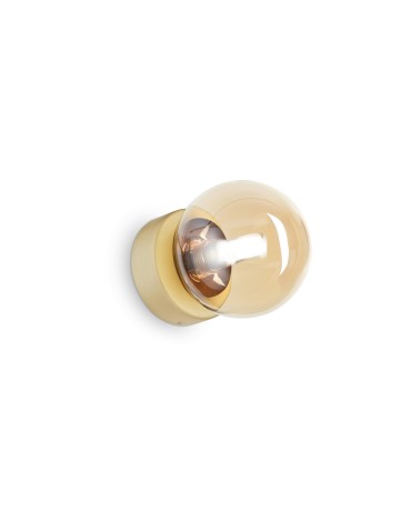 Ideal Lux Lampa Ścienna PERLAGE AP1 AMBRA Bursztynowy/Mosiądz 317809