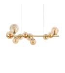 Ideal Lux Lampa Wisząca PERLAGE SP10 AMBRA Bursztynowy/Mosiądz 322766