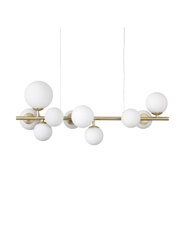 Ideal Lux Lampa Wisząca PERLAGE SP10 BIANCO Biały/Mosiądz 283791
