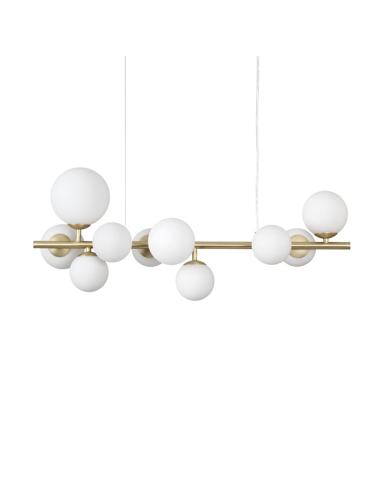 Ideal Lux Lampa Wisząca PERLAGE SP10 BIANCO Biały/Mosiądz 283791