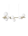 Zobacz Ideal Lux Lampa Wisząca PERLAGE SP10 BIANCO Biały/Mosiądz 283791