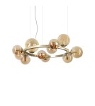 Ideal Lux Lampa Wisząca PERLAGE SP11 AMBRA Bursztynowy/Mosiądz 322773