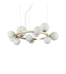 Ideal Lux Lampa Wisząca PERLAGE SP11 BIANCO Biały/Mosiądz 283807