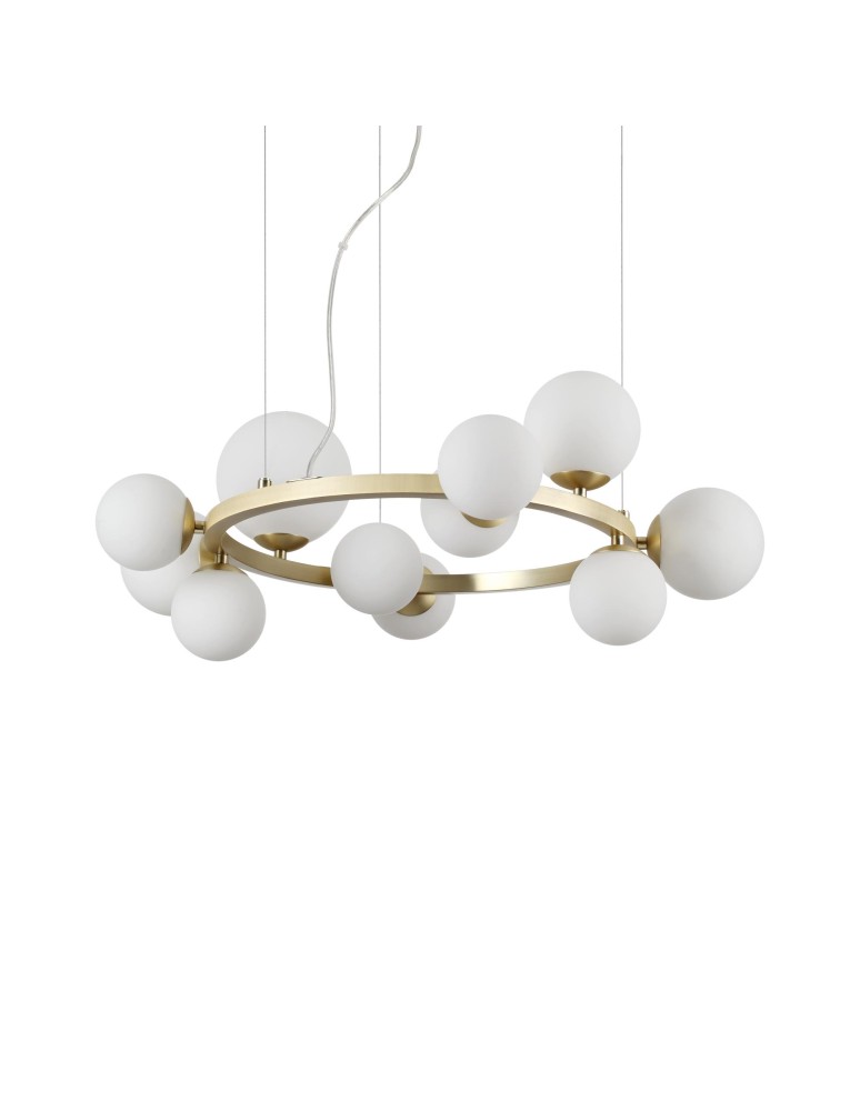 Ideal Lux Lampa Wisząca PERLAGE SP11 BIANCO Biały/Mosiądz 283807