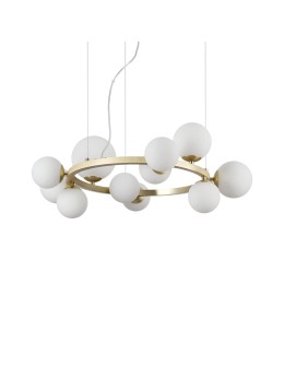 Ideal Lux Lampa Wisząca PERLAGE SP11 BIANCO Biały/Mosiądz 283807