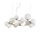 Ideal Lux Lampa Wisząca PERLAGE SP14 BIANCO Biały/Mosiądz 283814 Ideal Lux Lampa Wisząca PERLAGE SP14 BIANCO Biały/Mosiądz 283814