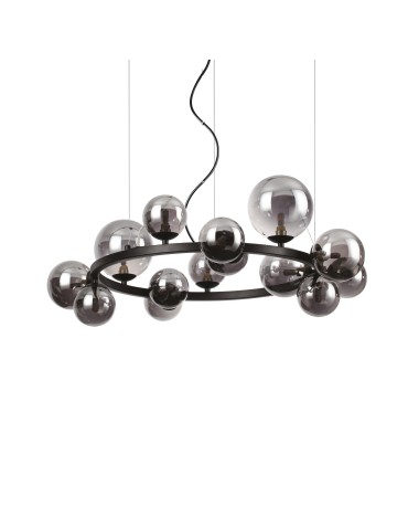 Ideal Lux Lampa Wisząca PERLAGE SP14 FUME' Dymiony/Czarny 271385