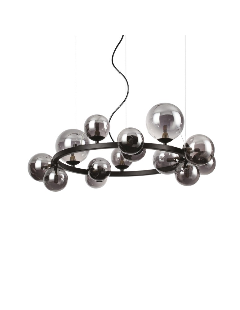 Ideal Lux Lampa Wisząca PERLAGE SP14 FUME' Dymiony/Czarny 271385