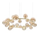 Ideal Lux Lampa Wisząca PERLAGE SP25 AMBRA Bursztynowy/Mosiądz 370583