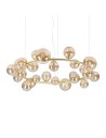 Zobacz Ideal Lux Lampa Wisząca PERLAGE SP25 AMBRA Bursztynowy/Mosiądz 370583