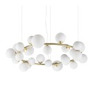 Ideal Lux Lampa Wisząca PERLAGE SP25 BIANCO Biały/Mosiądz 363370
