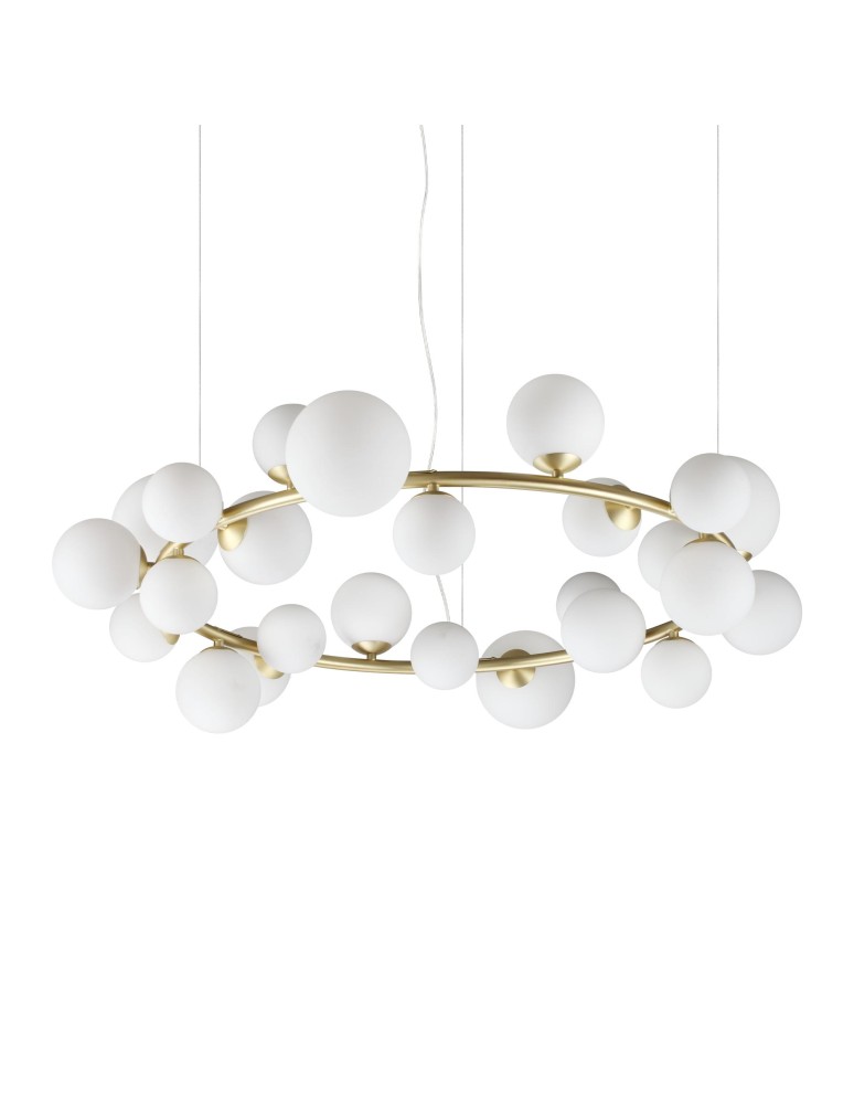 Ideal Lux Lampa Wisząca PERLAGE SP25 BIANCO Biały/Mosiądz 363370