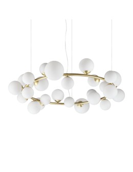 Ideal Lux Lampa Wisząca PERLAGE SP25 BIANCO Biały/Mosiądz 363370