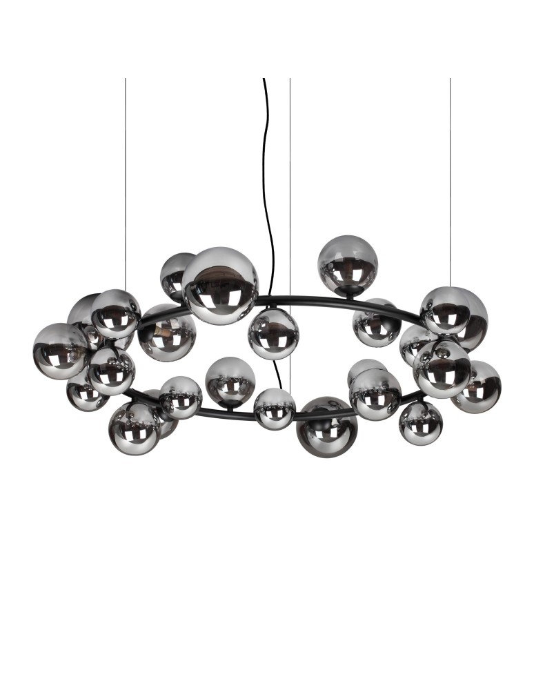Ideal Lux Lampa Wisząca PERLAGE SP25 FUME' Dymiony/Czarny 363387