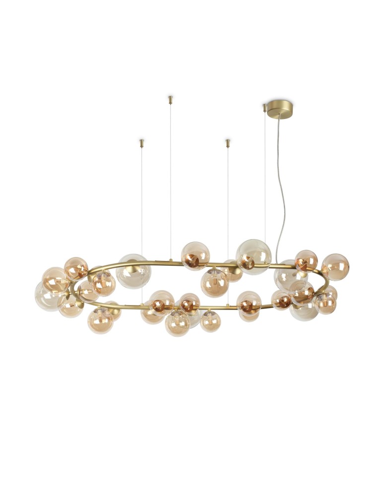 Ideal Lux Lampa Wisząca PERLAGE SP30 AMBRA Bursztynowy/Mosiądz 322780 Ideal Lux Lampa Wisząca PERLAGE SP30 AMBRA Bursztynowy/Mosiądz 322780