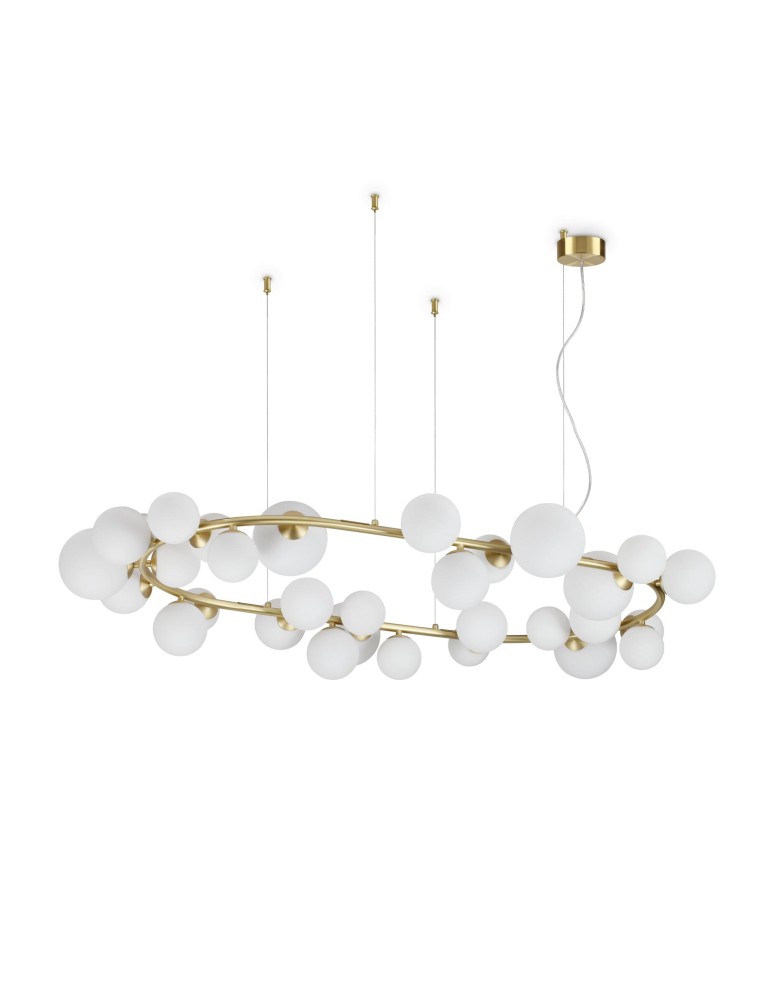 Ideal Lux Lampa Wisząca PERLAGE SP30 BIANCO Biały/Mosiądz 296746