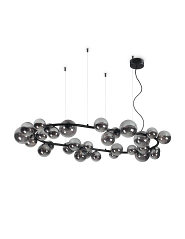 Ideal Lux Lampa Wisząca PERLAGE SP30 FUME' Dymiony/Czarny 296753
