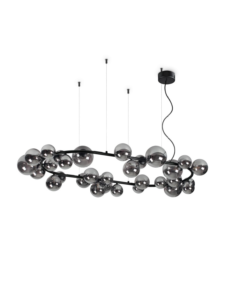 Ideal Lux Lampa Wisząca PERLAGE SP30 FUME' Dymiony/Czarny 296753