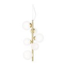 Ideal Lux Lampa Wisząca PERLAGE SP6 BIANCO Biały/Mosiądz 283821