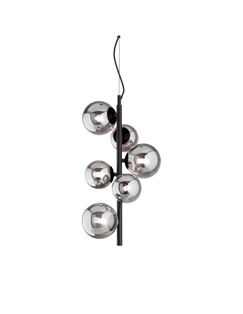 Ideal Lux Lampa Wisząca PERLAGE SP6 FUME' Dymiony/Czarny 271422
