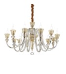 Ideal Lux Lampa Wisząca STRAUSS SP12 Złoty/Bursztynowy 140612
