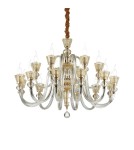 Ideal Lux Lampa Wisząca STRAUSS SP18 Złoty/Bursztynowy 140629