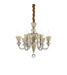 Ideal Lux Lampa Wisząca STRAUSS SP6 Złoty/Bursztynowy 140605