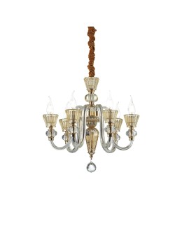 Ideal Lux Lampa Wisząca STRAUSS SP6 Złoty/Bursztynowy 140605