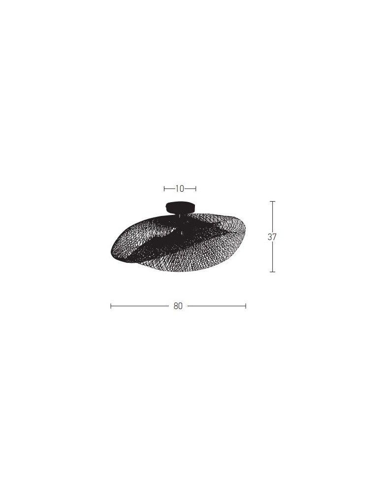 Zambelis Sufitowa E27 Max 40W Czarny Bambus 19109