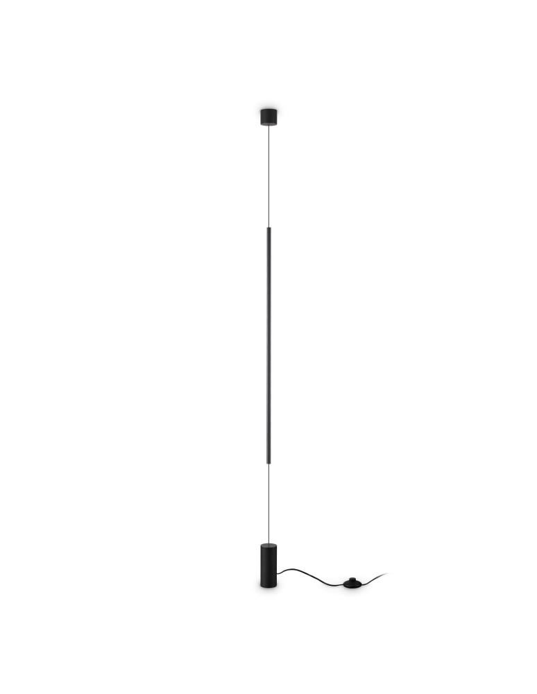 Ideal Lux Lampa Podłogowa ESSENCE PT A SOSPENSIONE ROUND NERO 2700K Czarny 341125