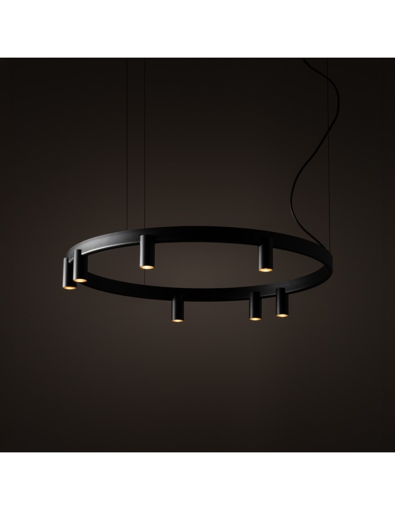 Nowodvorski FOURTY  ROUND LED Lampy wiszące GU10 R35 i LED zintegrowany  3000K Czarny 12285