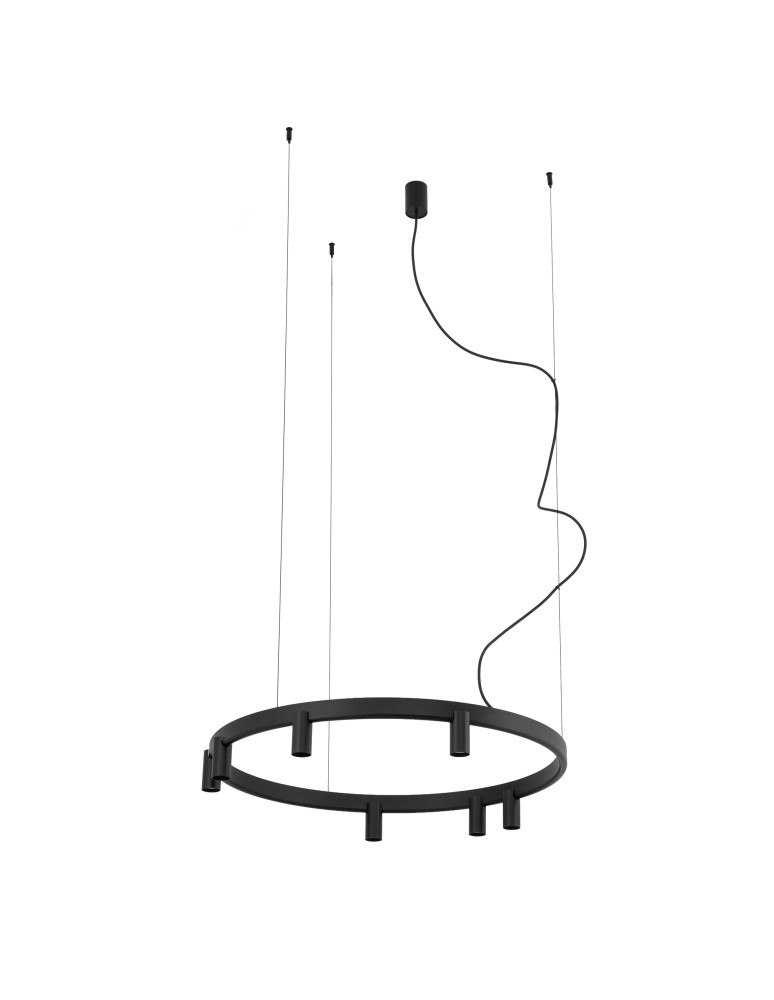Nowodvorski FOURTY  ROUND LED Lampy wiszące GU10 R35 i LED zintegrowany  3000K Czarny 12285