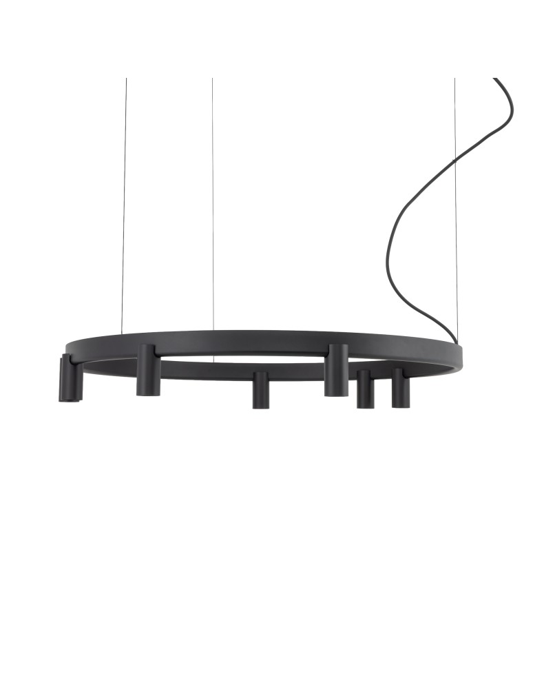 Nowodvorski FOURTY  ROUND LED Lampy wiszące GU10 R35 i LED zintegrowany  3000K Czarny 12285