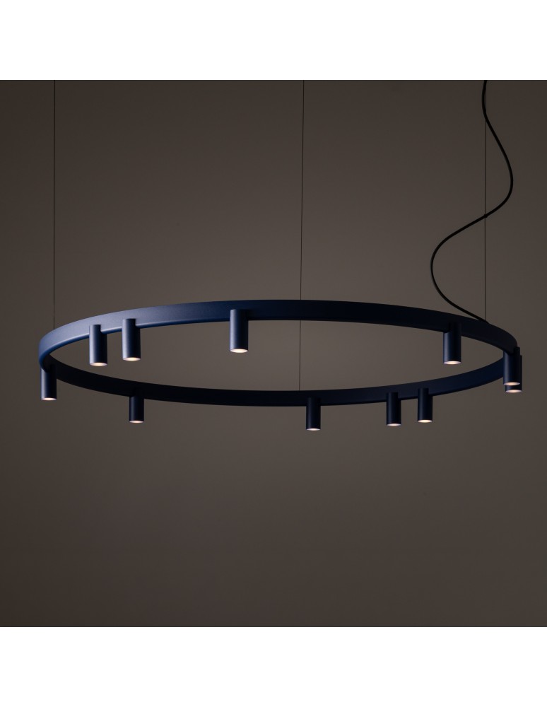 Nowodvorski FOURTY ROUND LED Lampy wiszące GU10 R35 i LED zintegrowany  3000K Granatowy 12286