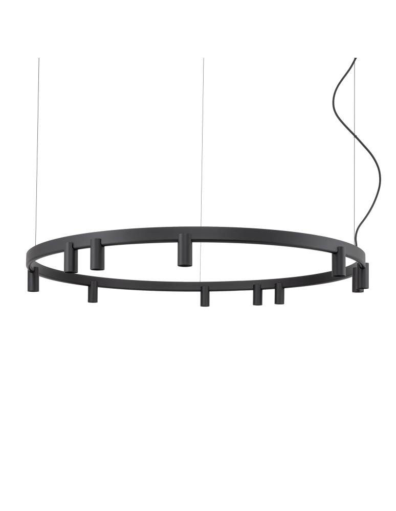 Nowodvorski FOURTY  ROUND LED Lampy wiszące GU10 R35 i LED zintegrowany  3000K Czarny 12288