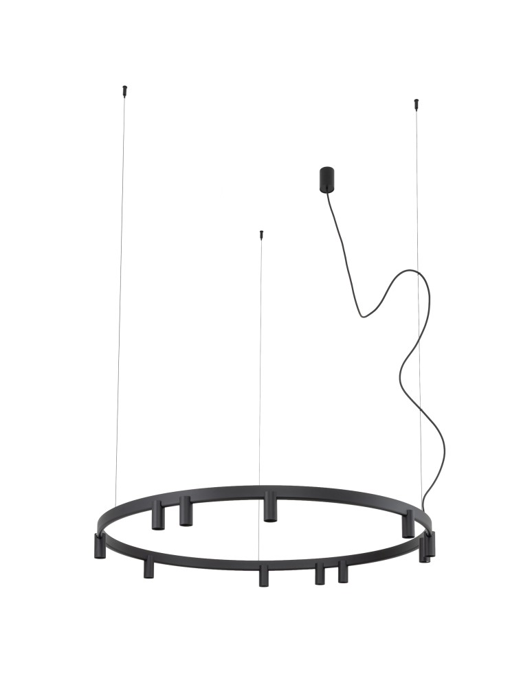 Nowodvorski FOURTY  ROUND LED Lampy wiszące GU10 R35 i LED zintegrowany  3000K Czarny 12288