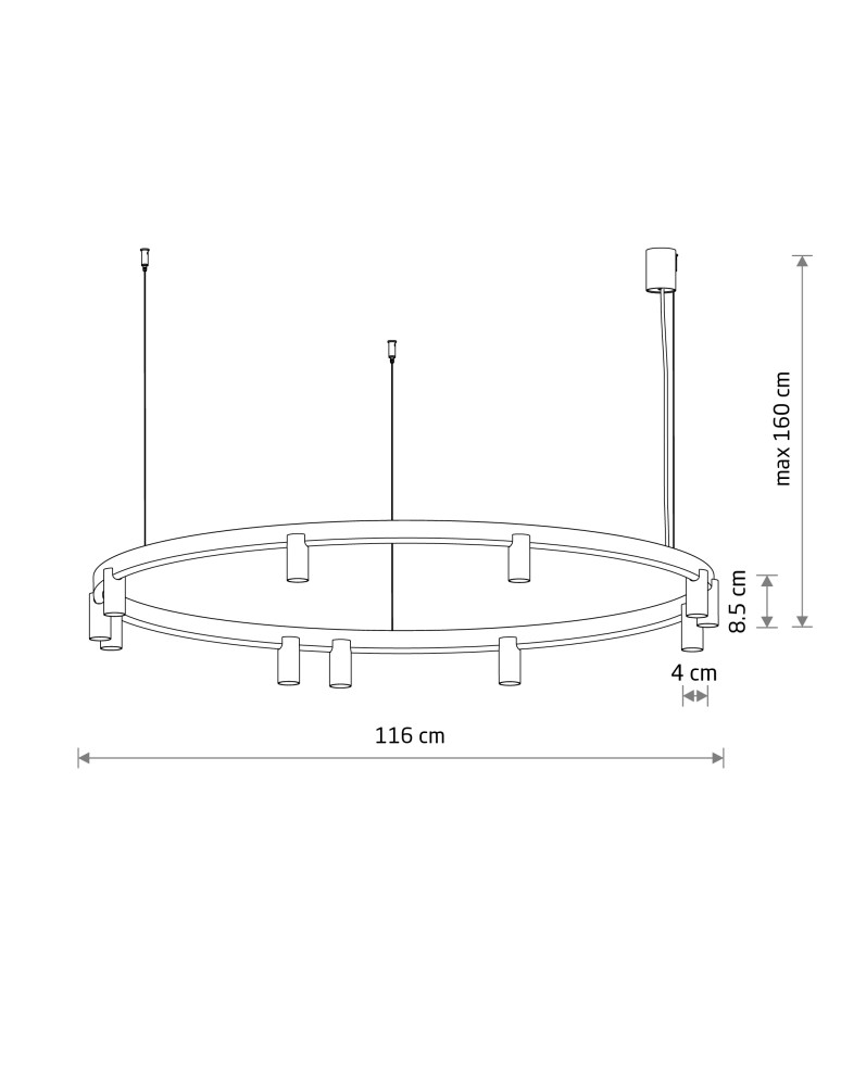Nowodvorski FOURTY  ROUND LED Lampy wiszące GU10 R35 i LED zintegrowany  3000K Czarny 12288