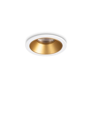 Ideal Lux Lampa Wpuszczana GAME TRIM ROUND 5.5W 3000K BI OR Biały/Złoty 349084